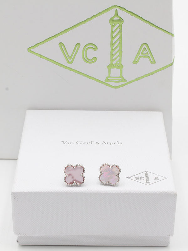 حلق فان كليف ريقلور لوقو ماستر حلق van cleef بينك فضي