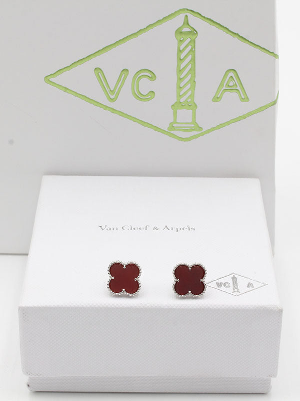 حلق فان كليف ريقلور لوقو حلق van cleef عودي فضي