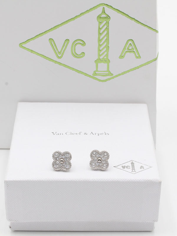 حلق فان كليف ريقلور لوقو ماستر حلق van cleef فضي زركون