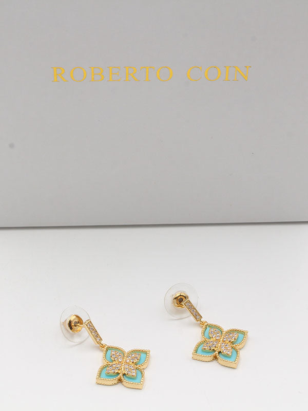 حلق روبرت كوين ملون حلق roberto coin ذهبي تركواز