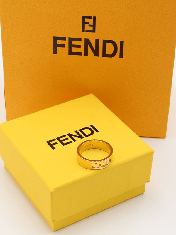 خاتم فندي ميتال لوقو ذهبي الجديد خواتم fendi ذهبي 6