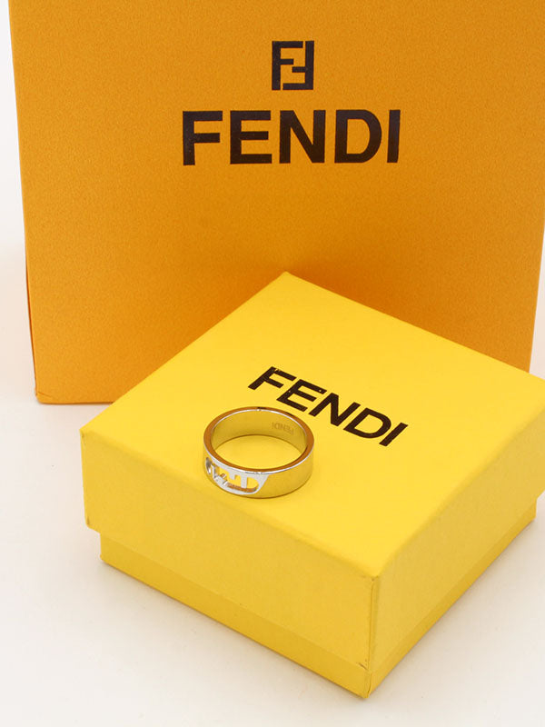 خاتم فندي ميتال لوقو ذهبي الجديد خواتم fendi