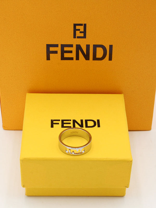 خاتم فندي ميتال لوقو ذهبي الجديد خواتم fendi