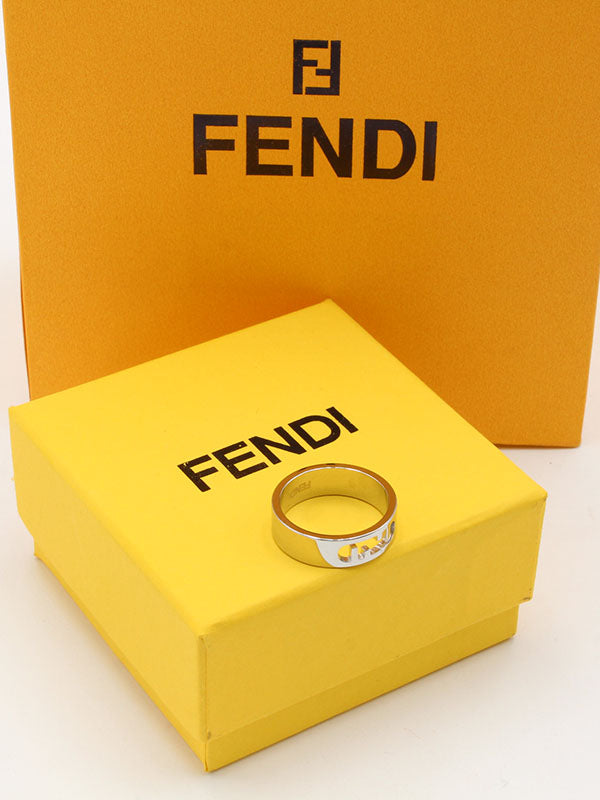 خاتم فندي ميتال لوقو ذهبي الجديد خواتم fendi فضي 6