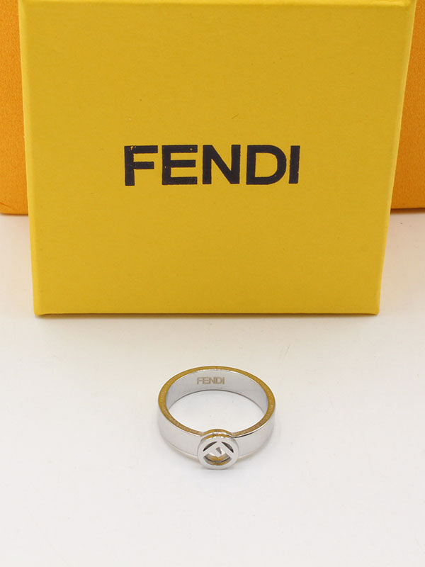 خاتم فندي ميتال لوقو مدور ذهبي الجديد خواتم fendi