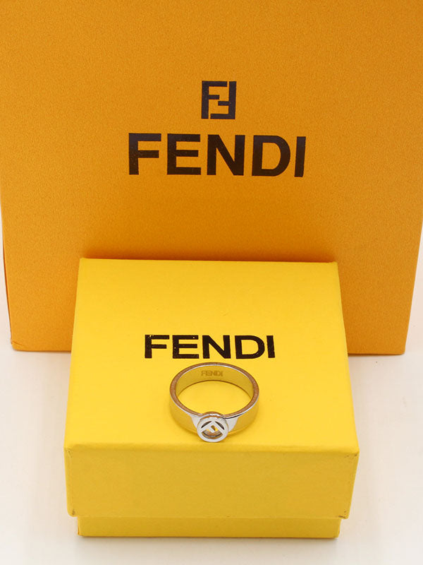 خاتم فندي ميتال لوقو مدور ذهبي الجديد خواتم fendi