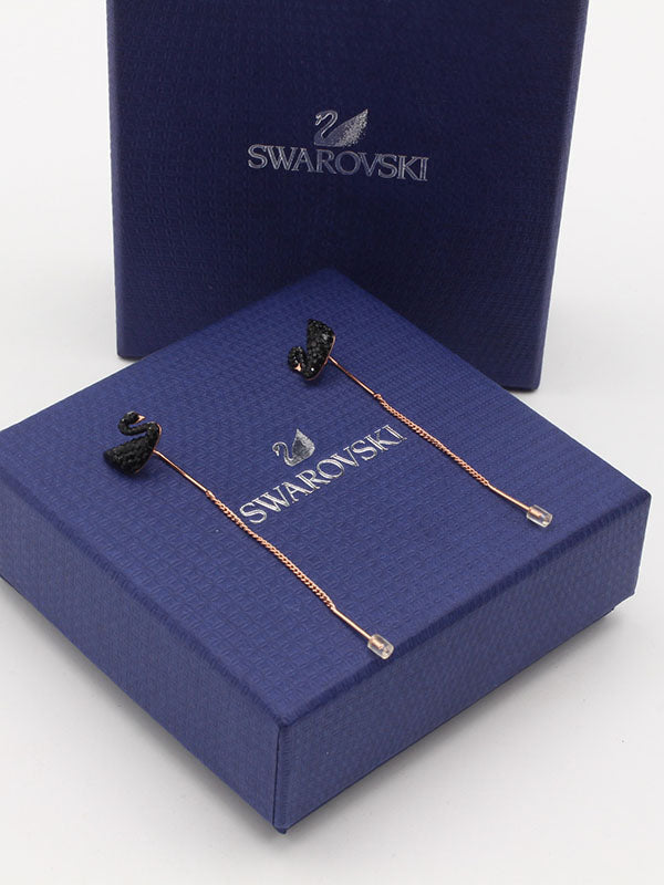 حلق سواروفسكي روز قولد طويل حلق Swarovski