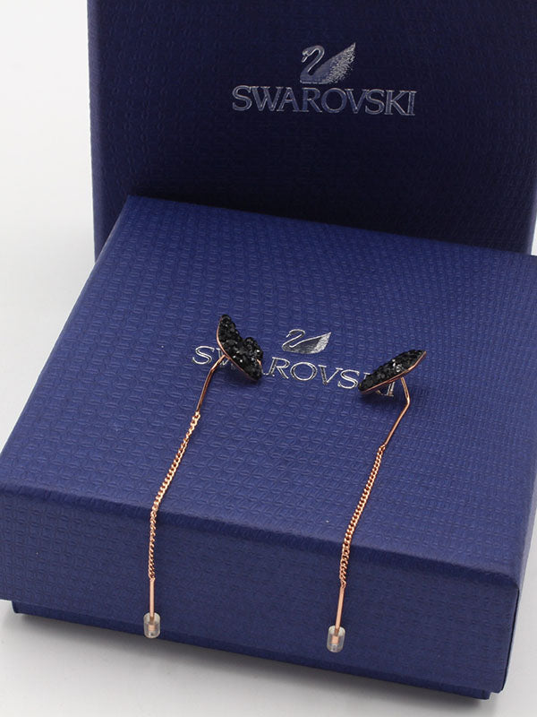 حلق سواروفسكي روز قولد طويل حلق Swarovski