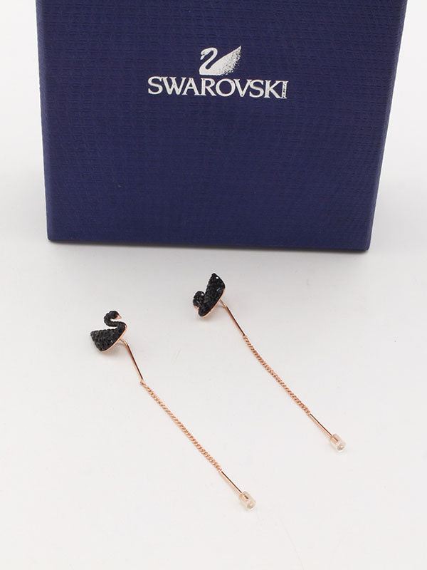 حلق سواروفسكي روز قولد طويل حلق Swarovski