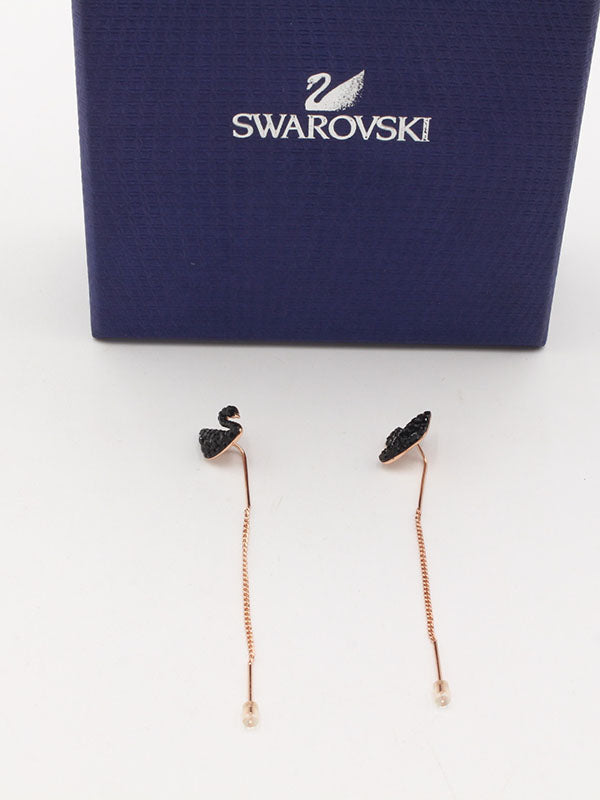 حلق سواروفسكي روز قولد طويل حلق Swarovski روز قولد