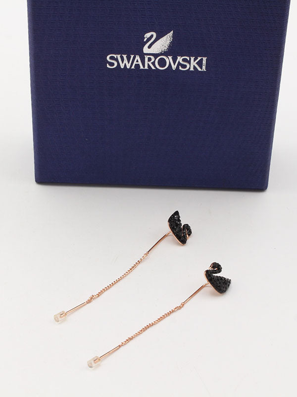 حلق سواروفسكي روز قولد طويل حلق Swarovski