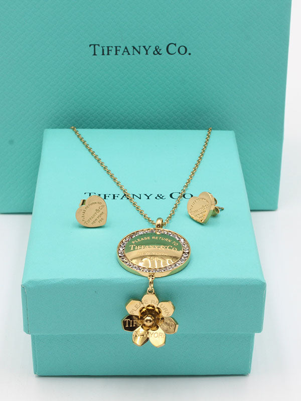 طقم تيفاني فلاور سيركل اطقم tiffany ذهبي