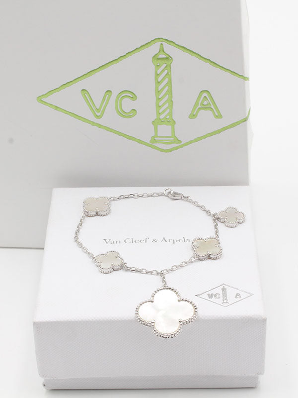 اساور فان كليف ملتي فلاورز سايز اسواره van cleef ابيض فضي
