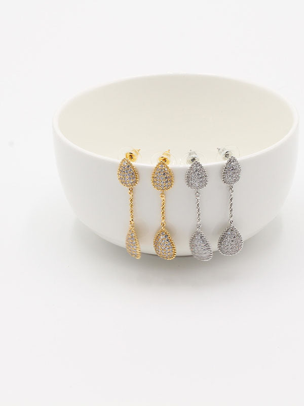 حلق بوشرون وسط طويل زركون حلق bucheron