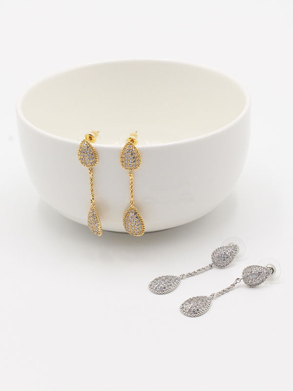 حلق بوشرون وسط طويل زركون حلق bucheron