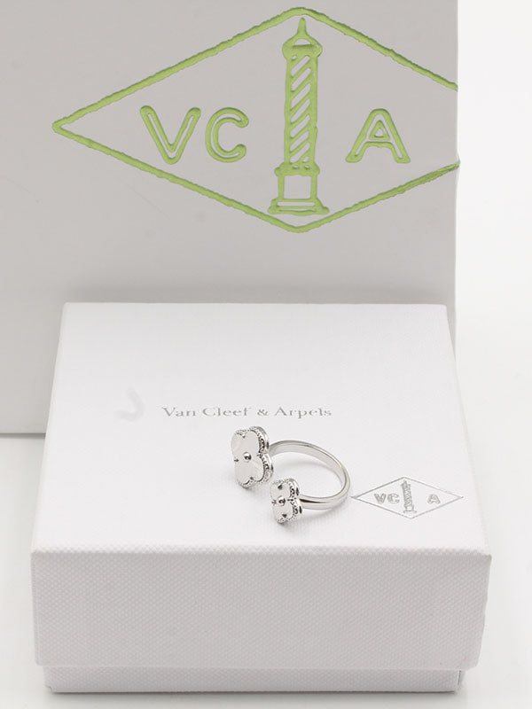 خاتم فان كليف وردتين حجر ملون خواتم van cleef