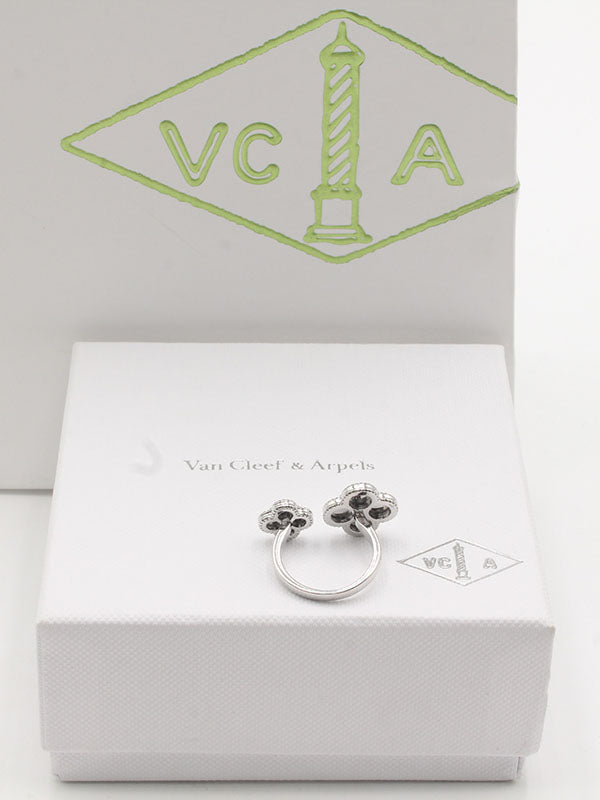 خاتم فان كليف وردتين حجر ملون خواتم van cleef