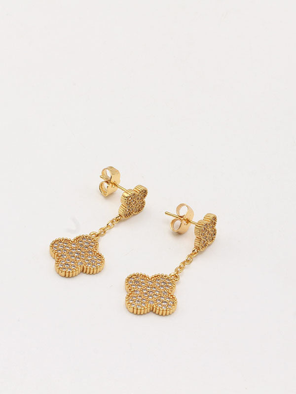 فان كليف حلق وردتين صدف طبيعي حلق van cleef