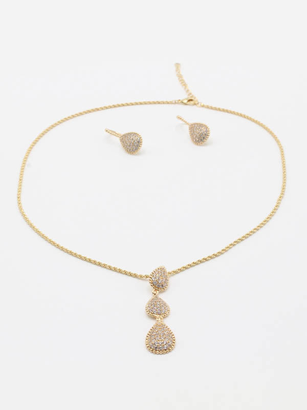 طقم بوشرون زركون 2 قطع اطقم bucheron ذهبي