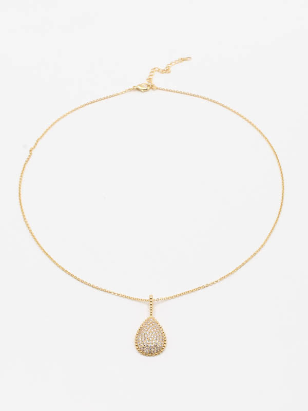 سلسال بوشرون دمعه وسط زركون سلسال bucheron ذهبي