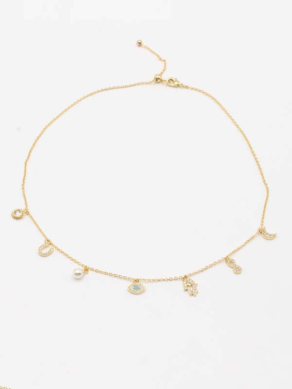 سلسال تشوكر سواروفسكي ايز سلسال Swarovski ذهبي