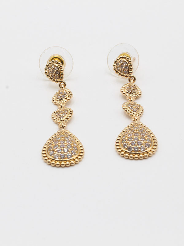 حلق بوشرون طويل زركون حلق bucheron ذهبي