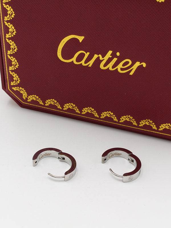 حلق كارتير مدور وسط زركون حلق CARTIER