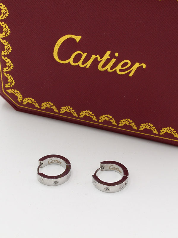 حلق كارتير مدور وسط زركون حلق CARTIER