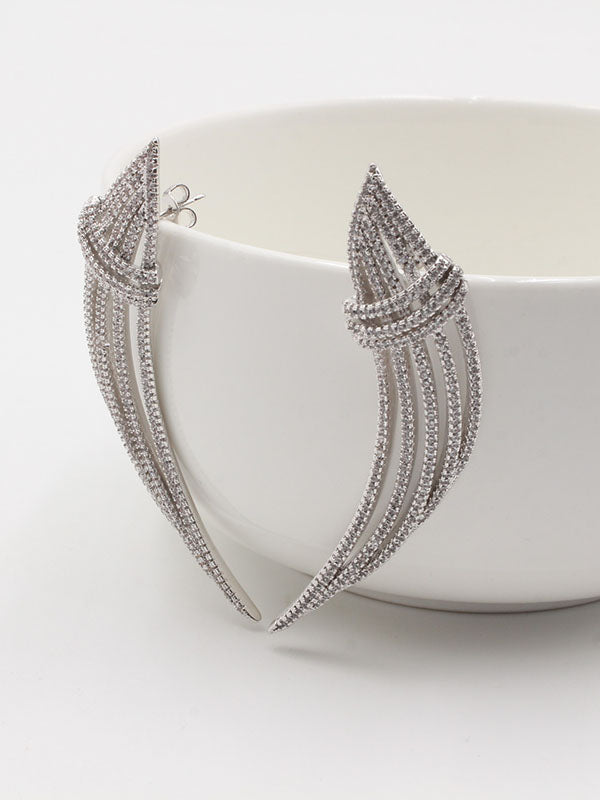 حلق زركون سهره طويل شيب حلق new فضي