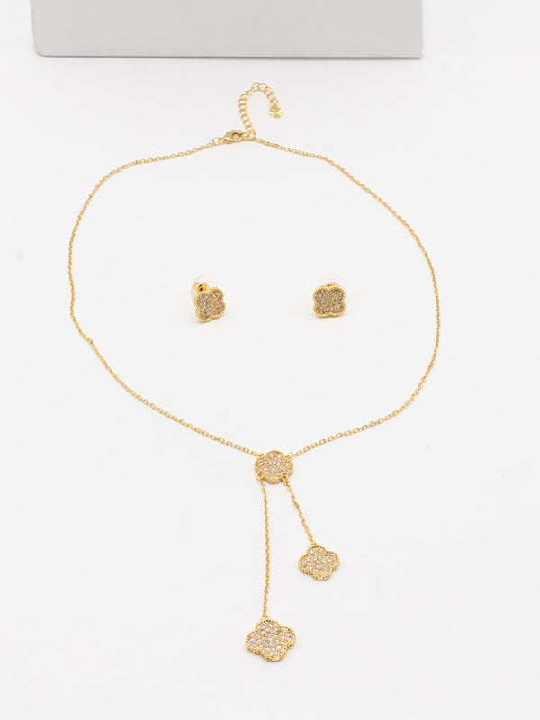 طقم فان كليف زركون 2 قطع ناعم اطقم van cleef ذهبي