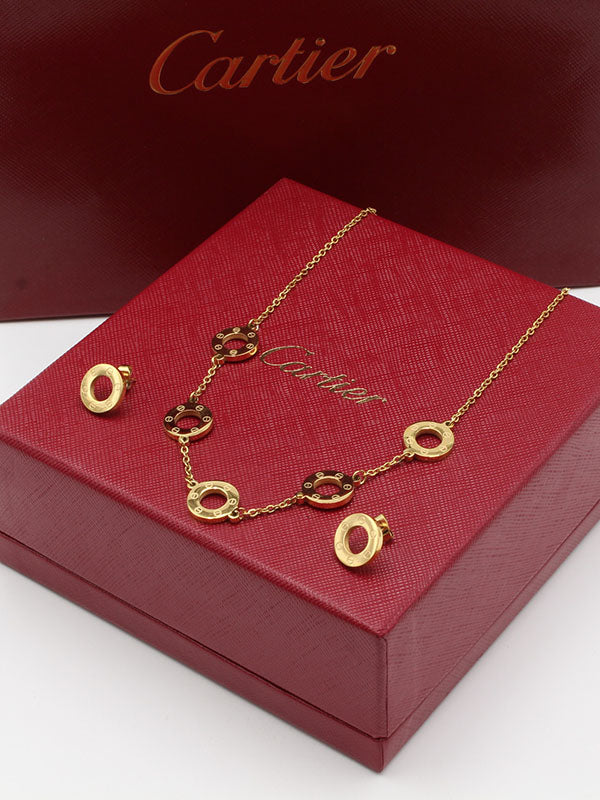 طقم كارتير نسائي اطقم CARTIER ذهبي سادة