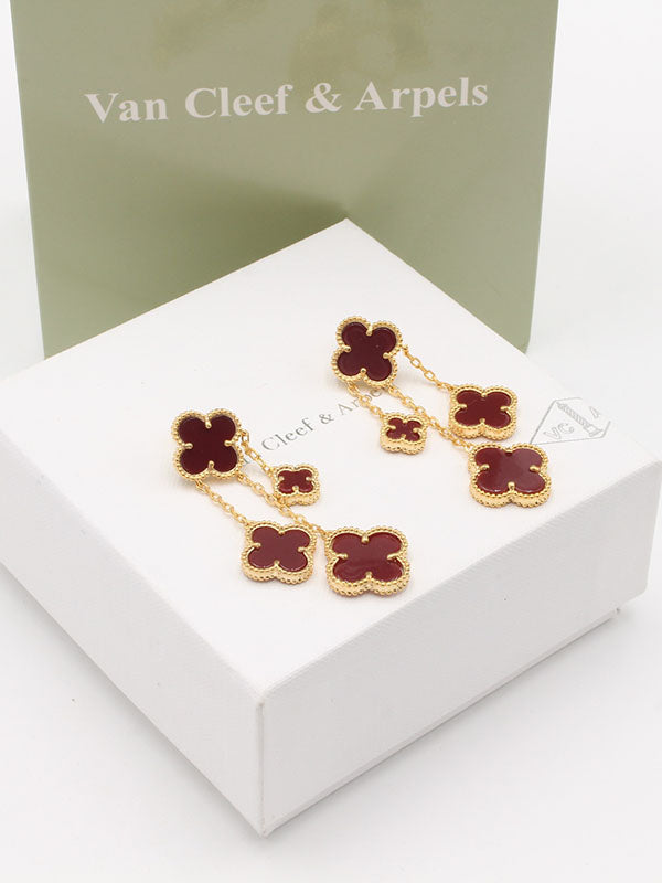 حلق فان كليف 4 وردات وسط حلق van cleef