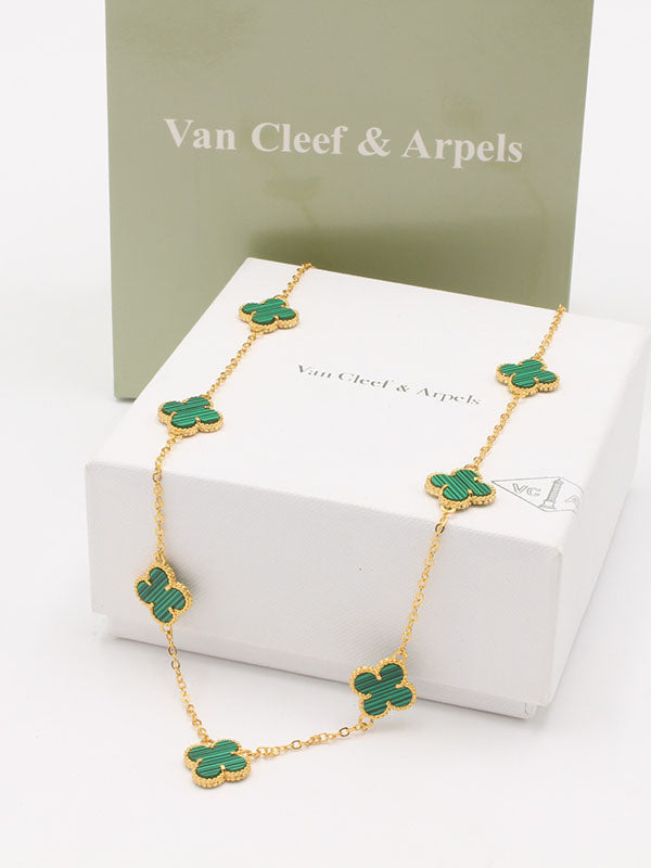 سلسال فان كليف وسط 10 وردات سلسال van cleef اخضر