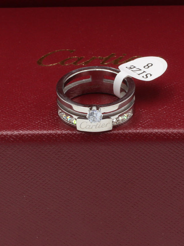 خاتم كارتير ستون وذ لوقو خواتم CARTIER فضي 5