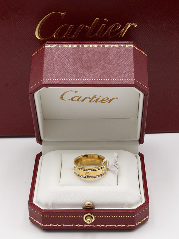 دبلة كارتير زركون تو لاينز خواتم CARTIER ذهبي 6
