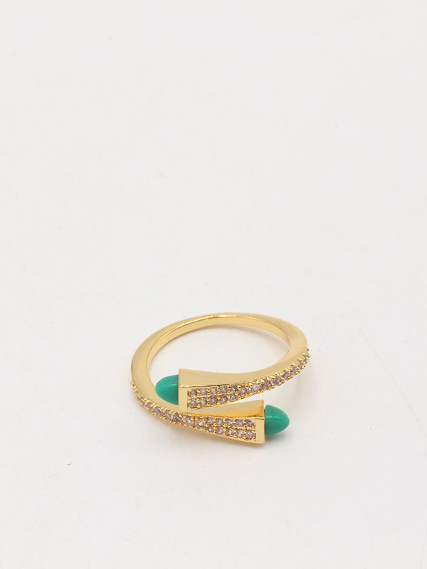 خاتم حجر ملون خواتم مارلي تيفاني ذهبي