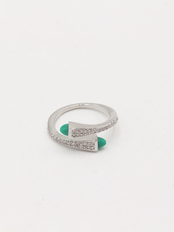 خاتم حجر ملون خواتم مارلي تيفاني فضي