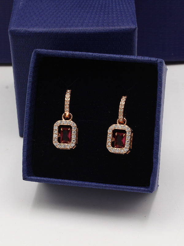 حلق سواروفسكي زركون حلق Swarovski روز قولد