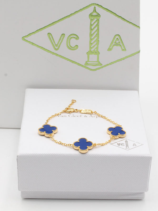اسوارة فان كليف ثري فلاورز اسواره van cleef كحلي