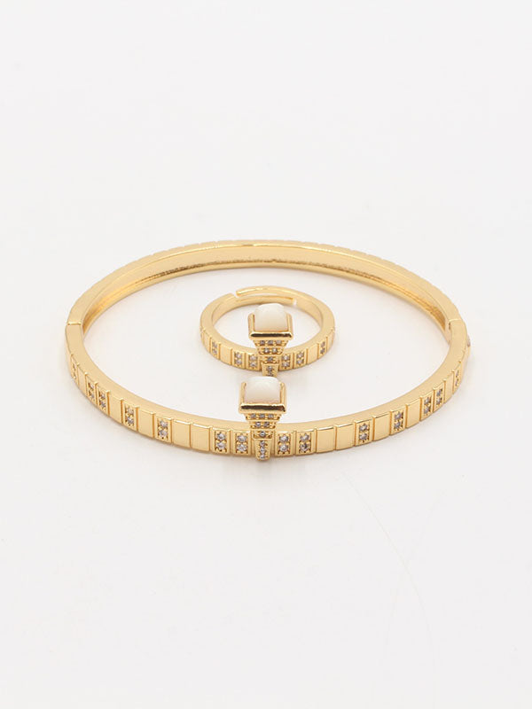 اساور حجر ملون مع خاتم 807 اسواره مارلي