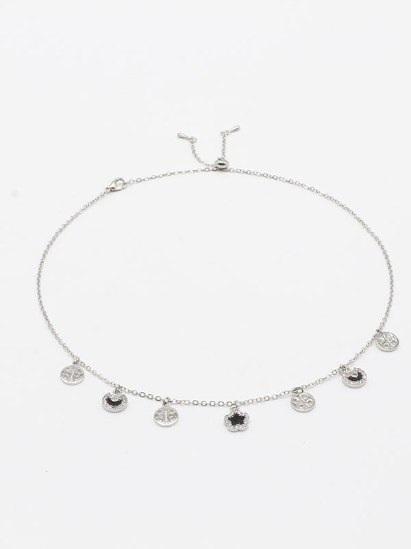 سلسال تشوكر 52227 سلسال jewel اسود فضي