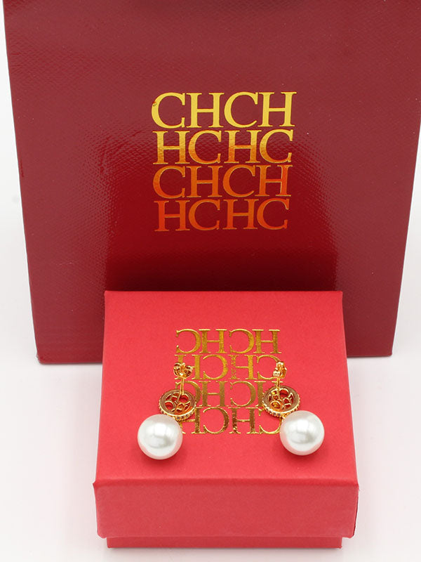 حلق سي اتش زركون لولو حلق CH ذهبي