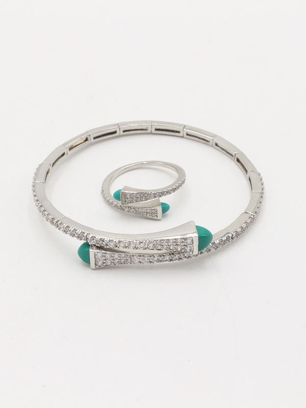 اساور حجر ملون مع خاتم اسواره مارلي