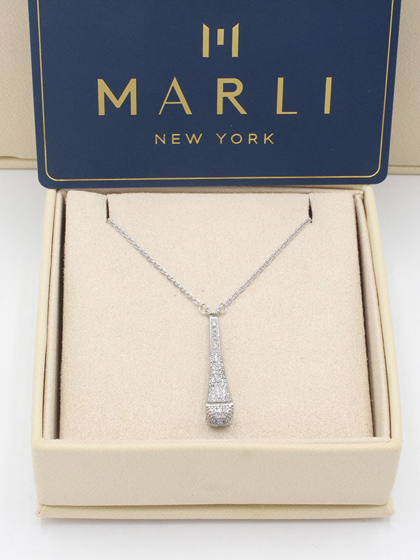 سلسال حجر زركون سلسال مارلي فضي