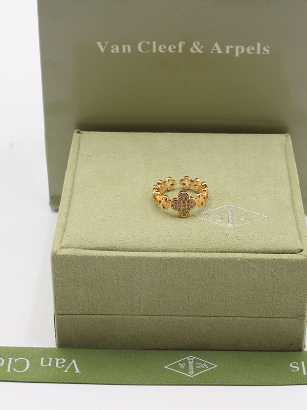 خاتم فان كليف زركون ورده خواتم van cleef ذهبي