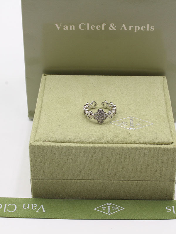 خاتم فان كليف زركون ورده خواتم van cleef فضي