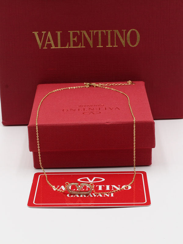 سلسال فالنتينو زركون ناعم V سلسال VALENTINO ذهبي