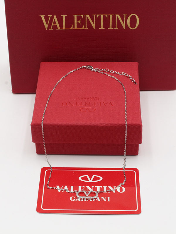 سلسال فالنتينو زركون ناعم V سلسال VALENTINO فضي