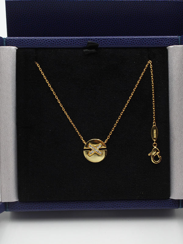 سلسال شومية اكس زركون ناعم لوقو سلسال chaumet ذهبي