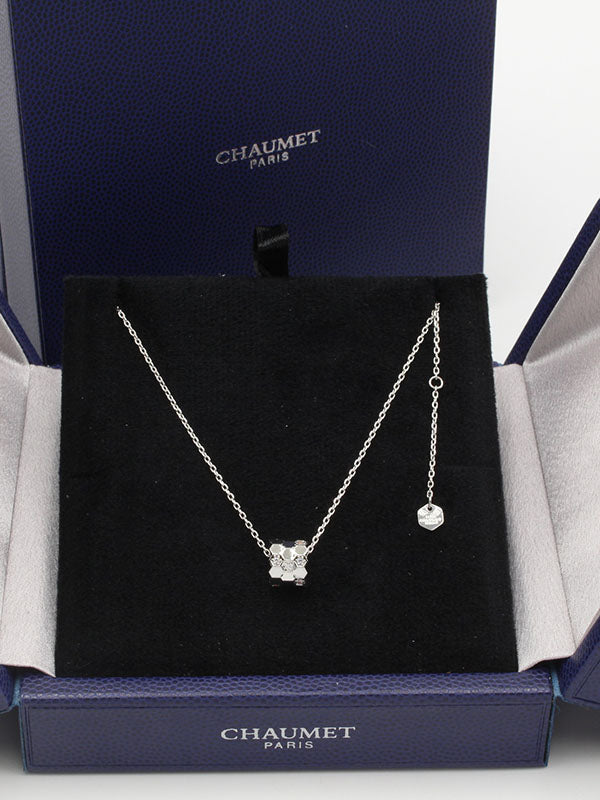 سلسال شومية اسطواني زركون ناعم لوقو سلسال chaumet فضي